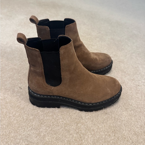 Women's Tan Suede Ankle Boots - Picture 3 of 5